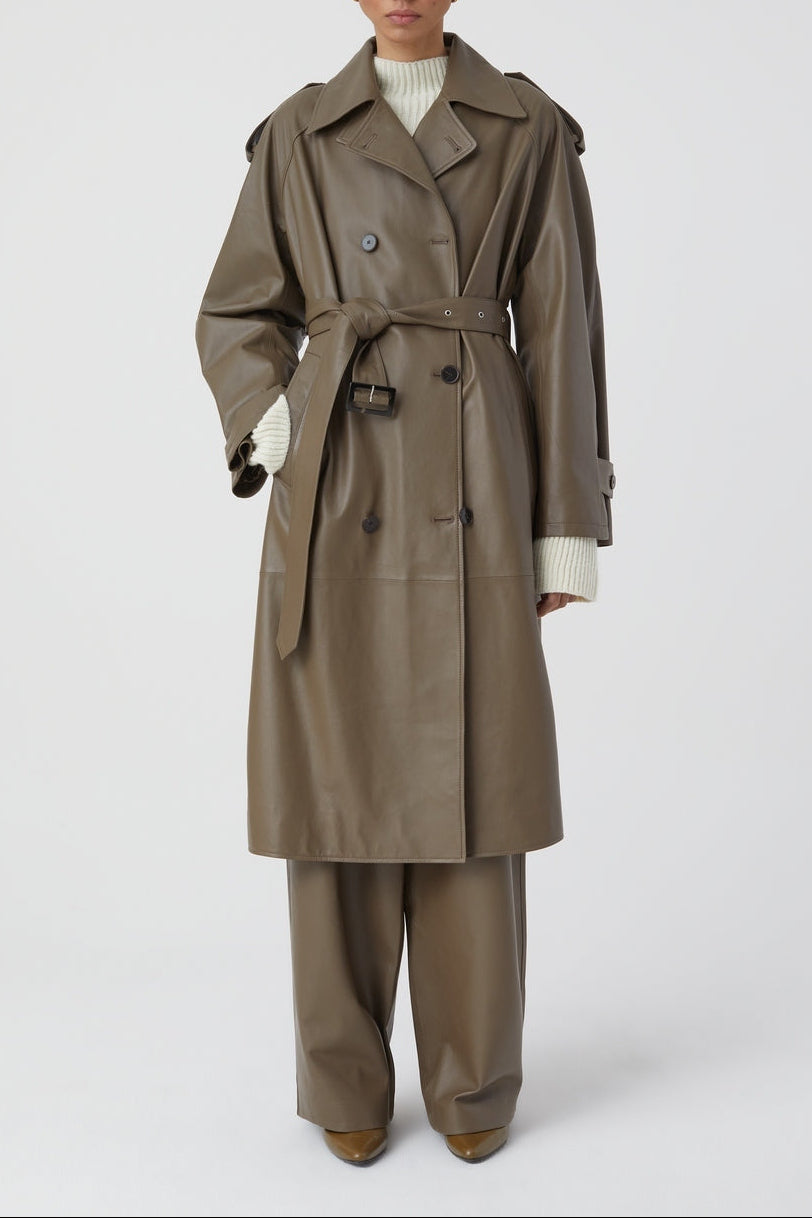 Gabardina de piel - Old Pine - Mujer
