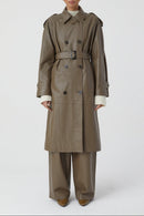 Leather Trench - Old Pine - Femme