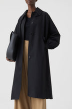Raglan Sleeve Trench - Black - Women