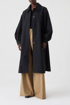 Raglan Sleeve Trench - Black - Women