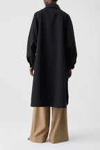 Raglan Sleeve Trench - Black - Women