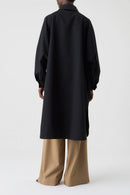 Raglan Sleeve Trench - Black - Femme