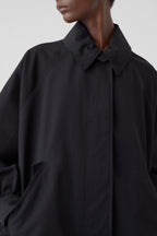 Raglan Sleeve Trench - Black - Women