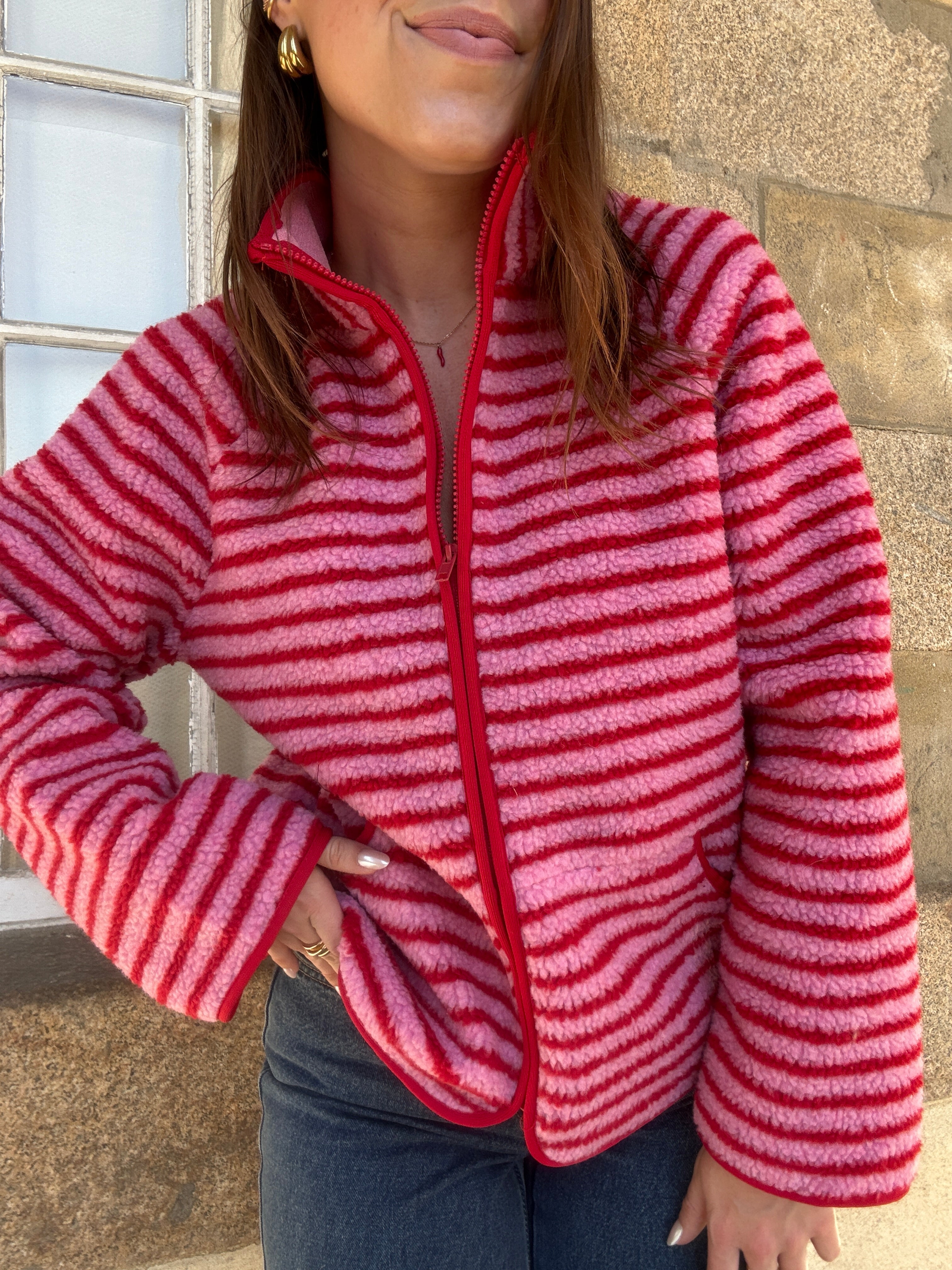 Veste polaire rayée Carmen