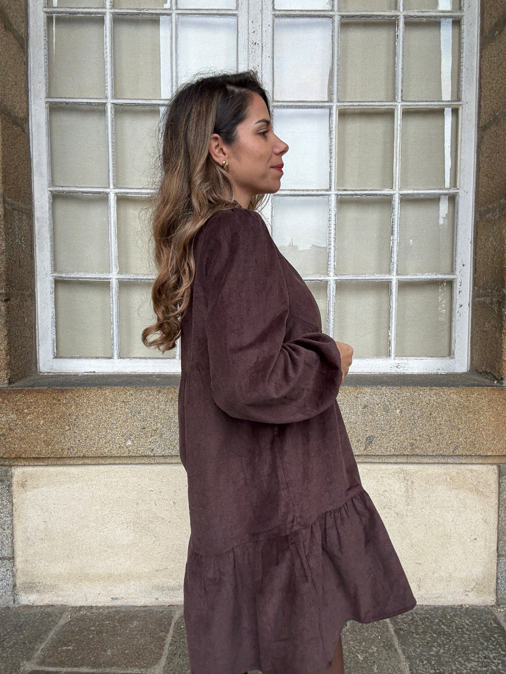 Vestido De Terciopelo Hortense Chocolate