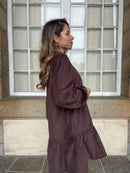 Robe En Velours Hortense Chocolat