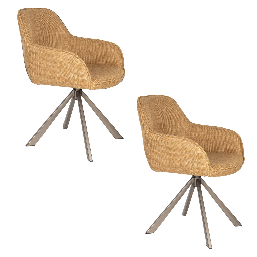 Toye - Dining Chair - Polyester - Ochre/Yellow
