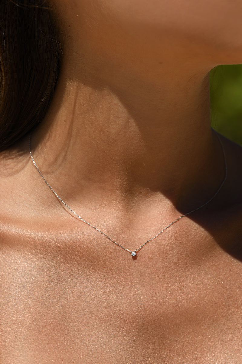 Collier "Brillant D'Amour" D0,10/1 - Or Blanc 750/1000