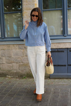 Zélie Stripe Short Jacket Blue/White