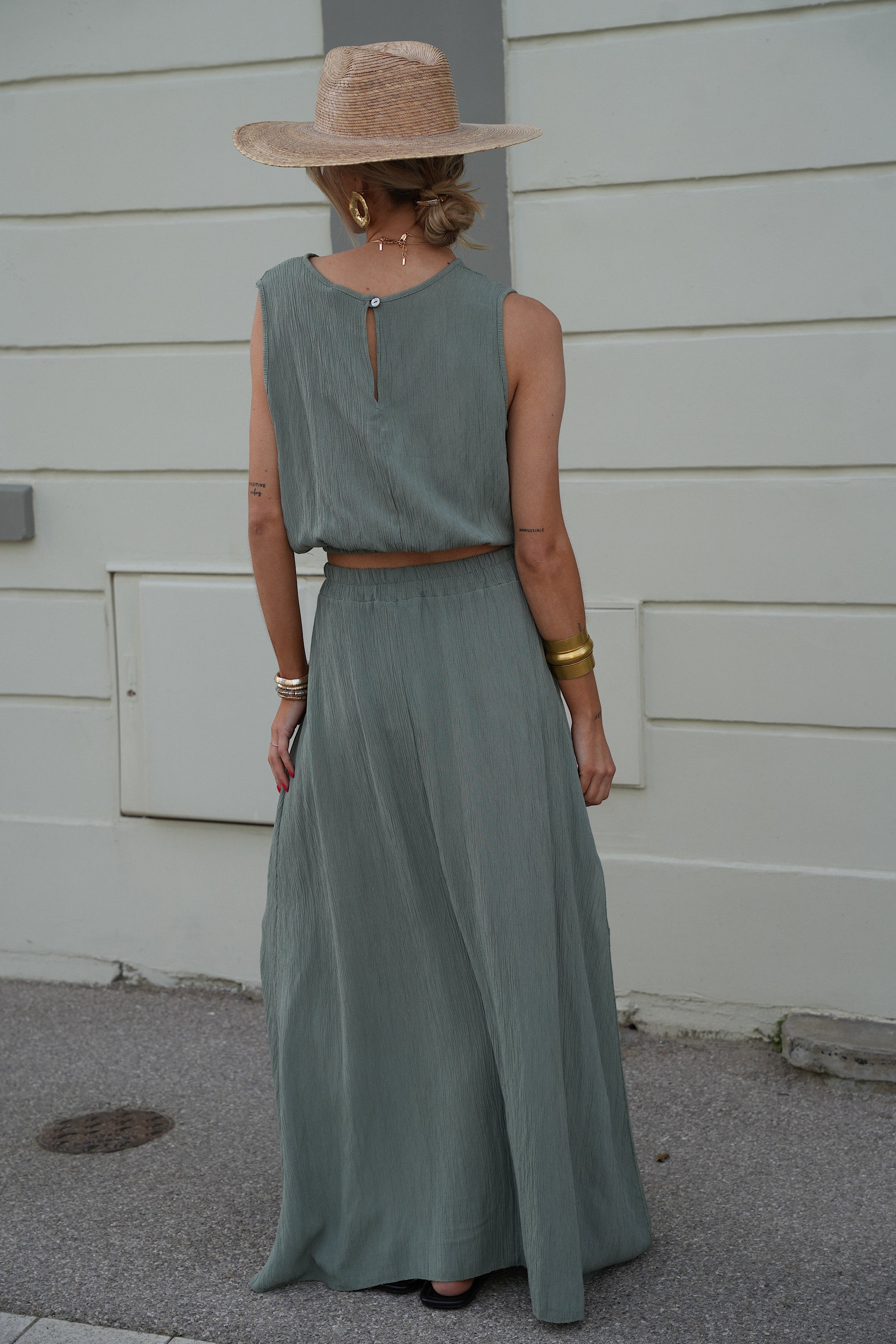 Ensemble Jupe/Top Elize - Kaki