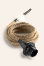 Cable eléctrico con portalámparas E14 y caja de conexión - Natural