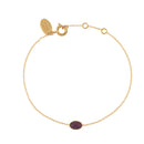 Bracelet Cab Ovale Doré Amethyste