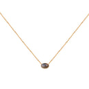 Collier Cab Ovale Doré Labradorite