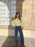 Jersey de punto de lana Bianca amarillo claro