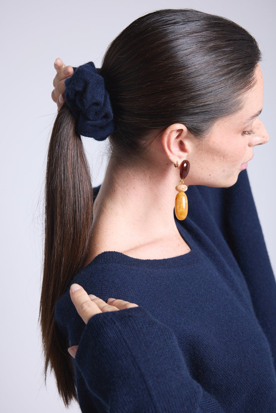 Chouchou Cheveux Cachou - Bleu Marine - Femme