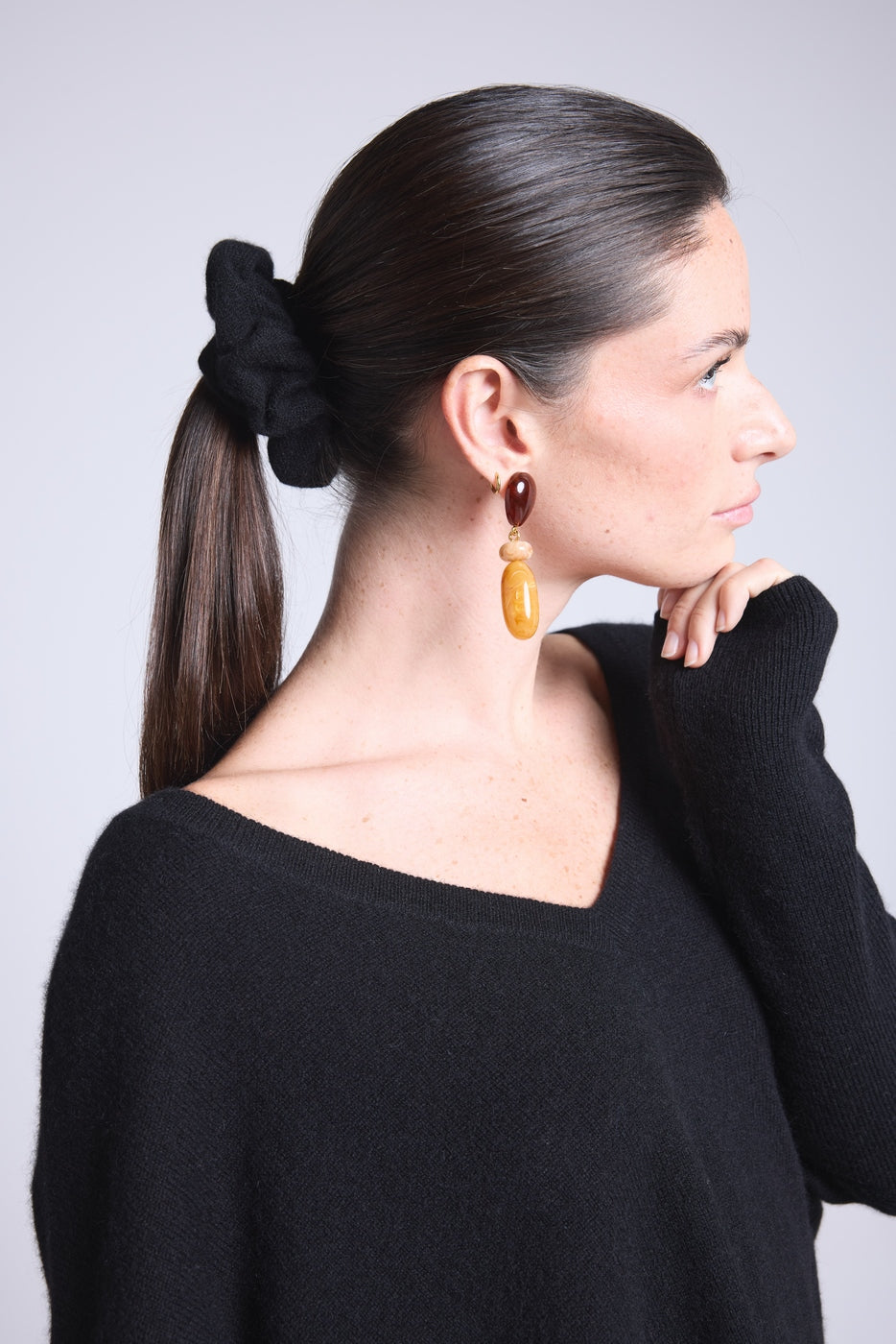 Cachou Hair Scrunchie - Black - Women
