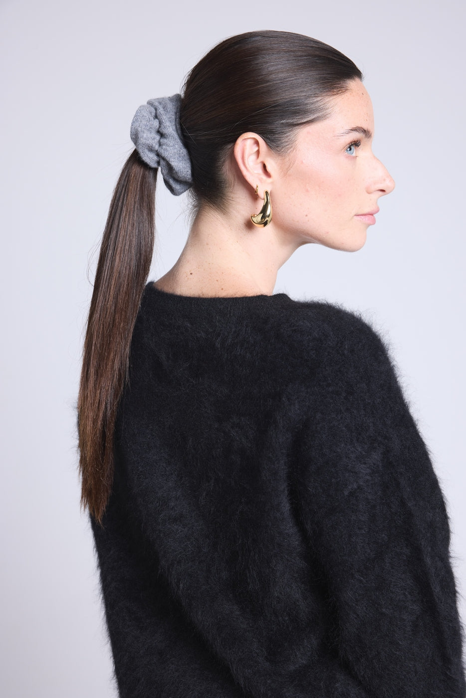 Chouchou Cheveux Cachou - Gris Fonce - Femme - 100% Cachemire