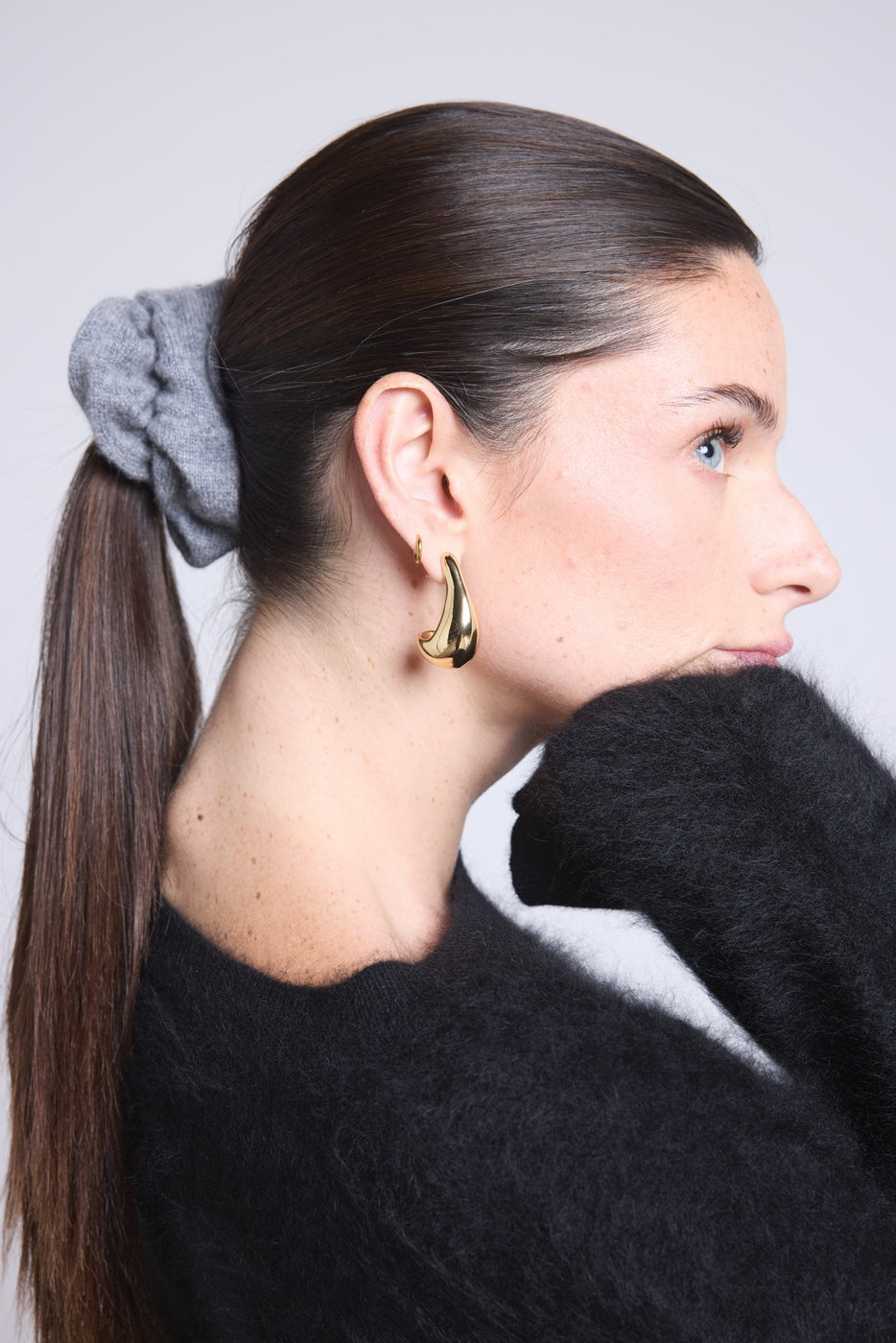 Chouchou Cheveux Cachou - Gris Fonce - Femme - 100% Cachemire