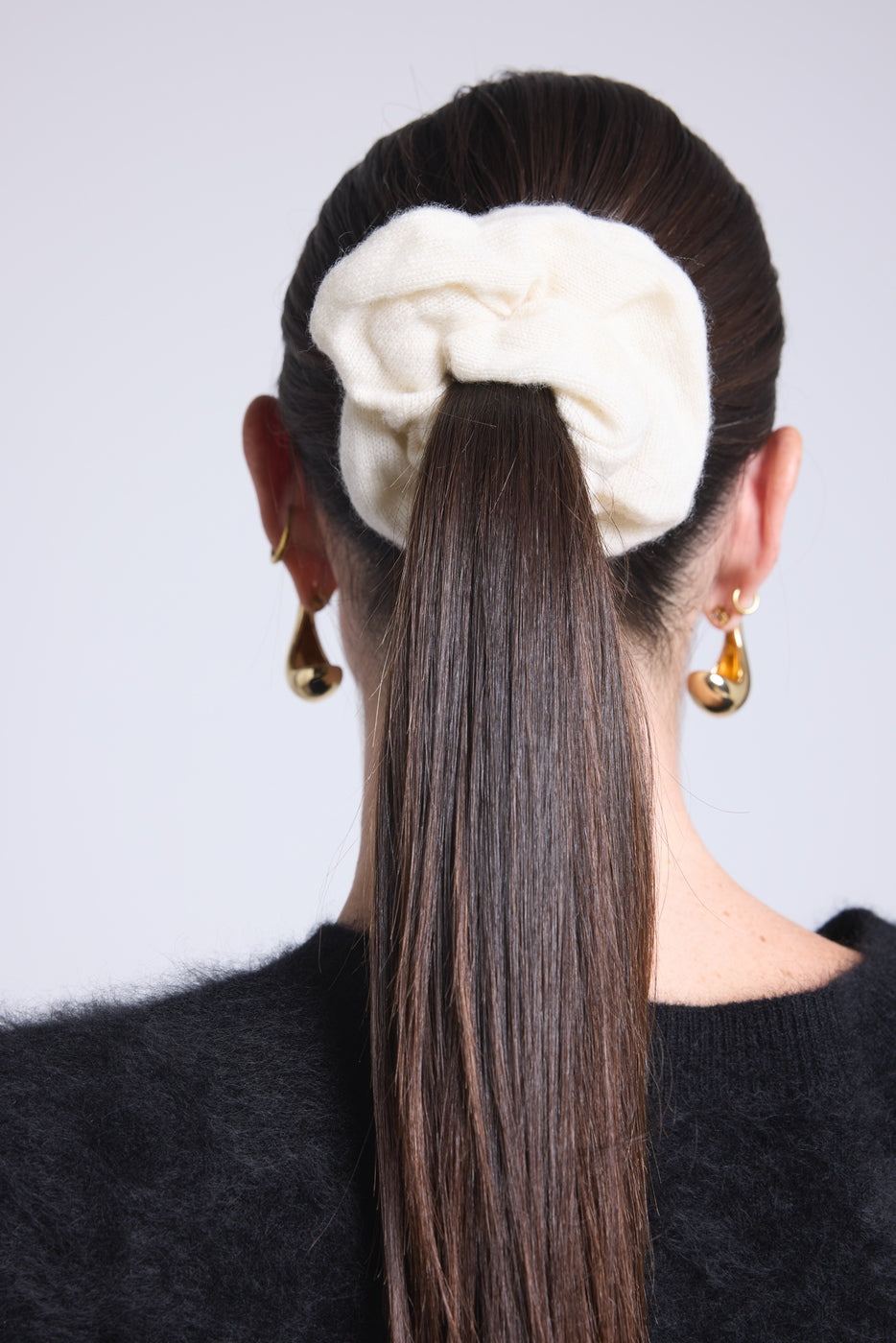 Chouchou Cheveux Cachou - Blanc - Femme - 100% Cachemire