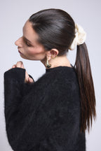 Chouchou Cheveux Cachou - Blanc - Femme - 100% Cachemire