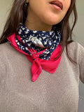 Foulard Christian Dior – Modèle Monogramme Bleu Et Rose