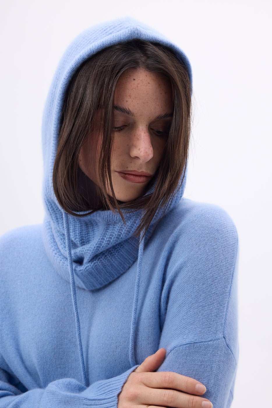 Cagoule - Bleu Jean - Mixte - 100% Cachemire