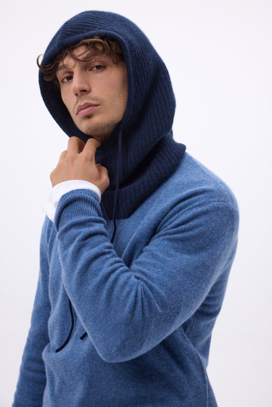 Cagoule Unisexe Cagoule - Bleu Marine - Mixte - 100% Cachemire