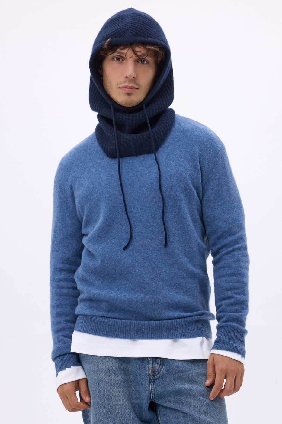 Cagoule Unisexe Cagoule - Bleu Marine - Mixte - 100% Cachemire