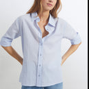 Reiko - Caissy Fancy Shirt - Light Blue Stripes - Woman