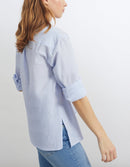 Reiko - Camisa elegante Caissy - Rayas azul claro - Mujer