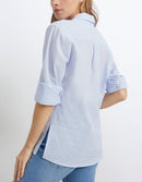 Reiko - Caissy Fancy Shirt - Light Blue Stripes - Woman