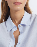 Reiko - Camisa elegante Caissy - Rayas azul claro - Mujer