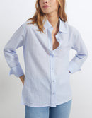 Reiko - Camisa elegante Caissy - Rayas azul claro - Mujer