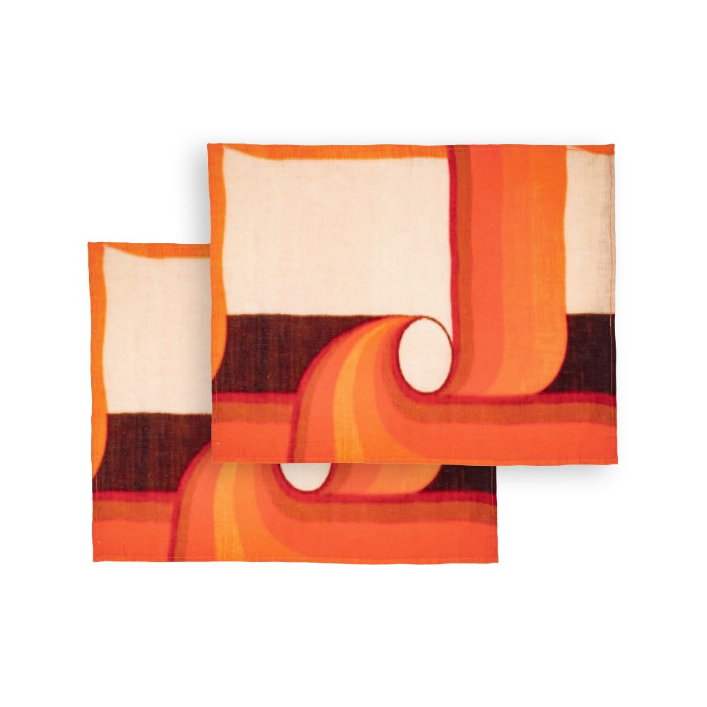 Lote de 2 manteles individuales de lino y algodón 35x50 cm
