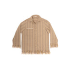 Surchemise Frangée En Laine - Calamity - Chamois