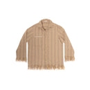 Surchemise Frangée En Laine - Calamity - Chamois