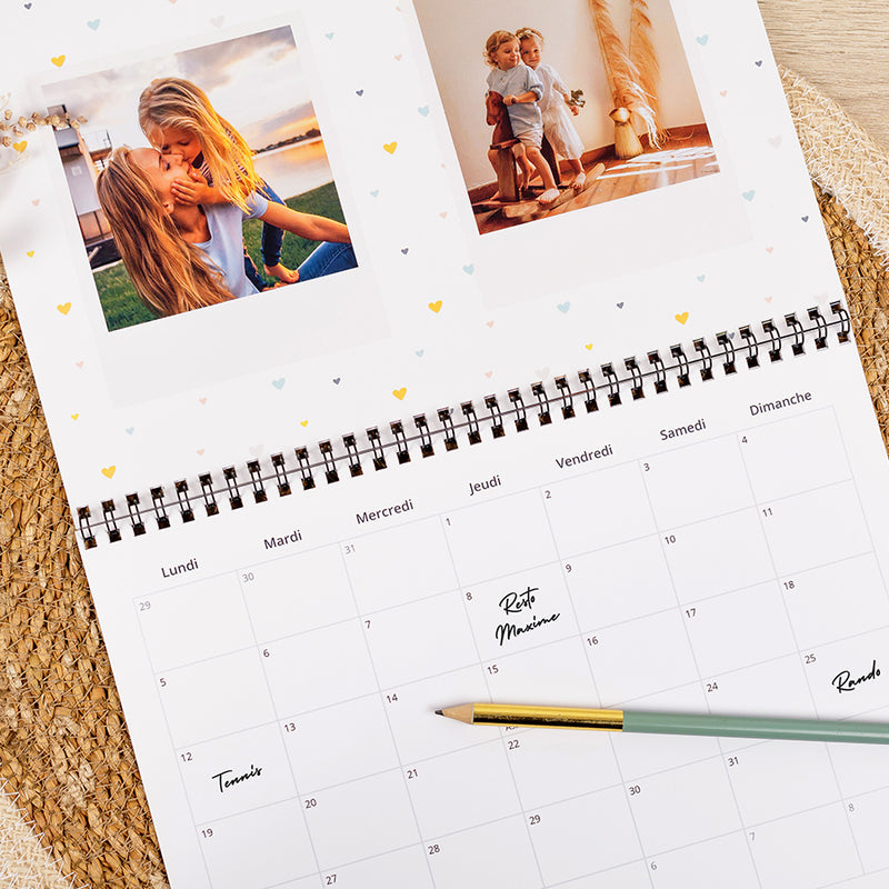 Calendrier Mural A4 Paysage Double Page