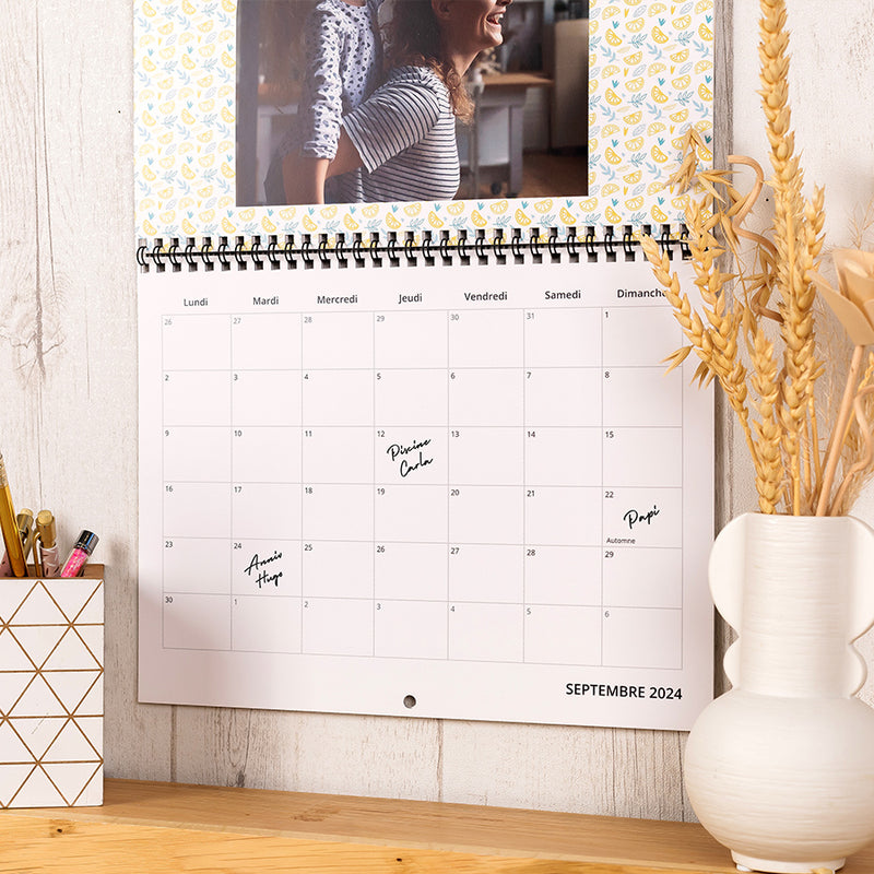 Calendrier Mural A4 Paysage Double Page