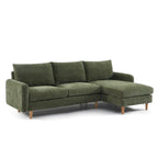 Caliba - Reversibles Ecksofa Nicht Ausziehbar 4-Sitzer - Chenille-Stoff Grün
