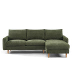Caliba - Reversibles Ecksofa Nicht Ausziehbar 4-Sitzer - Chenille-Stoff Grün