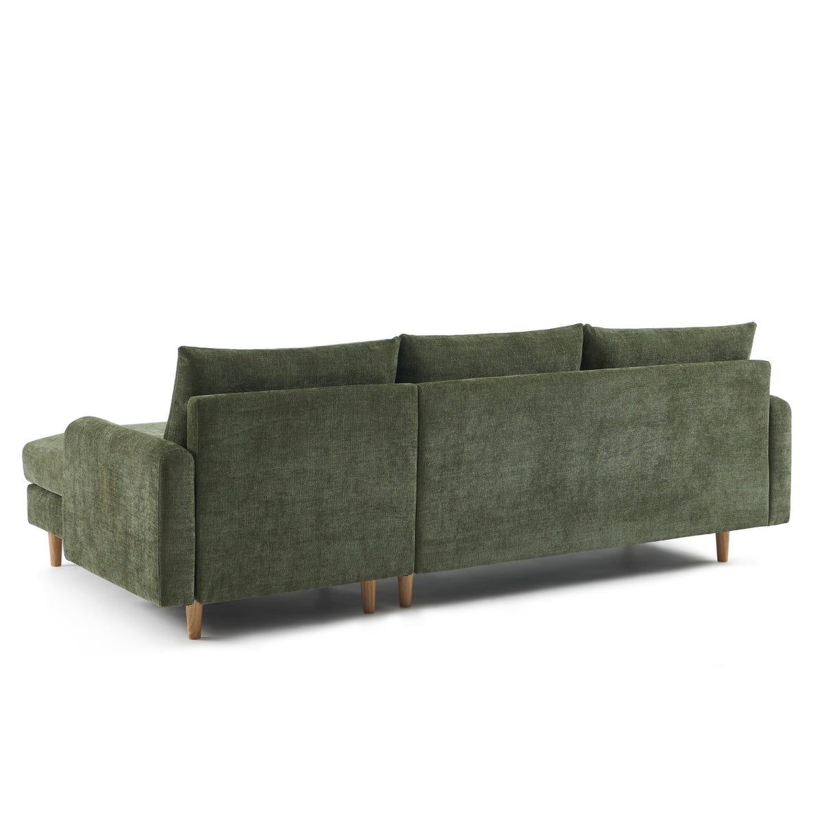 Caliba - Reversibles Ecksofa Nicht Ausziehbar 4-Sitzer - Chenille-Stoff Grün