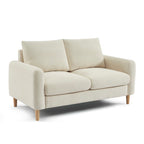 Caliba - Divano lineare fisso a 2 posti - Tessuto ciniglia beige
