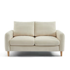 Caliba - Divano lineare fisso a 2 posti - Tessuto ciniglia beige