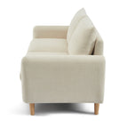 Caliba - Divano lineare fisso a 2 posti - Tessuto ciniglia beige