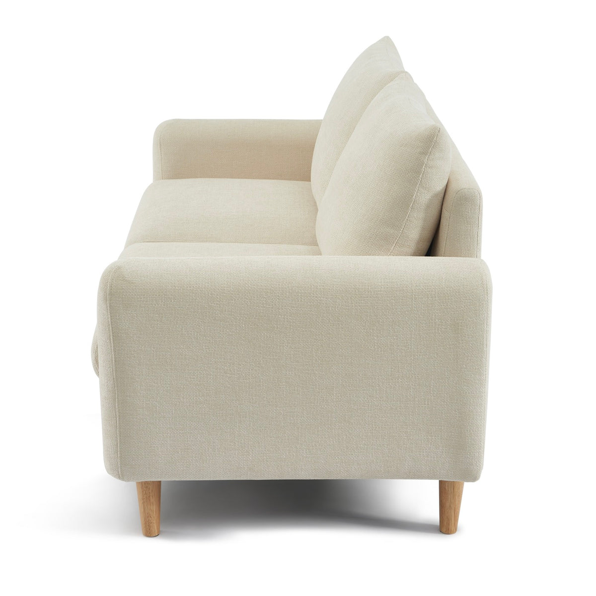 Caliba - Divano lineare fisso a 2 posti - Tessuto ciniglia beige