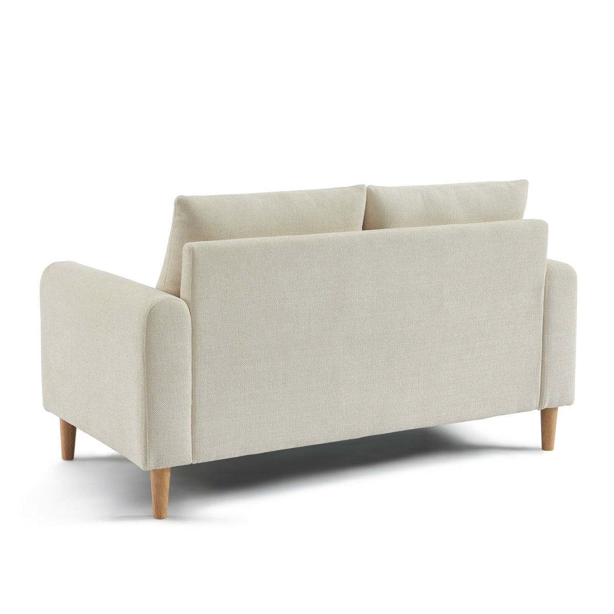 Caliba - Divano lineare fisso a 2 posti - Tessuto ciniglia beige
