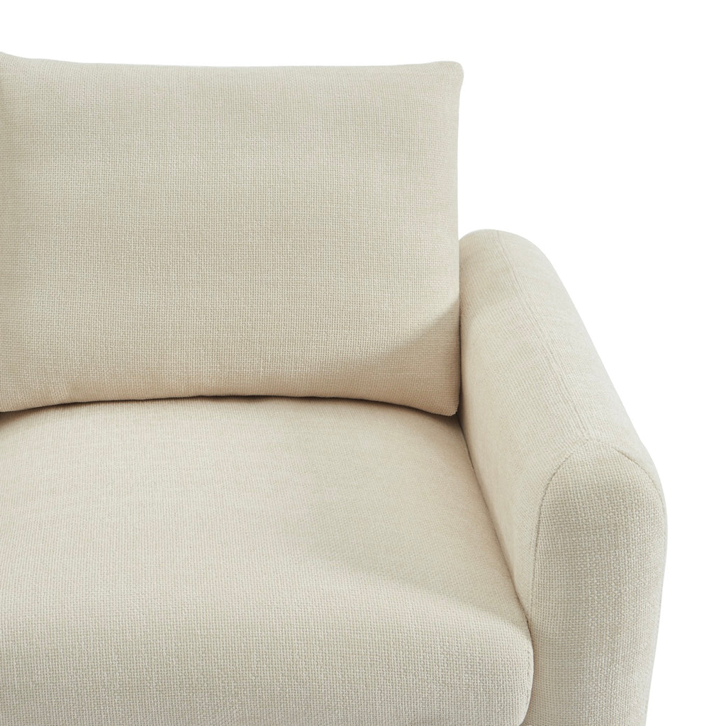 Caliba - Divano lineare fisso a 2 posti - Tessuto ciniglia beige