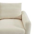 Caliba - Divano lineare fisso a 2 posti - Tessuto ciniglia beige