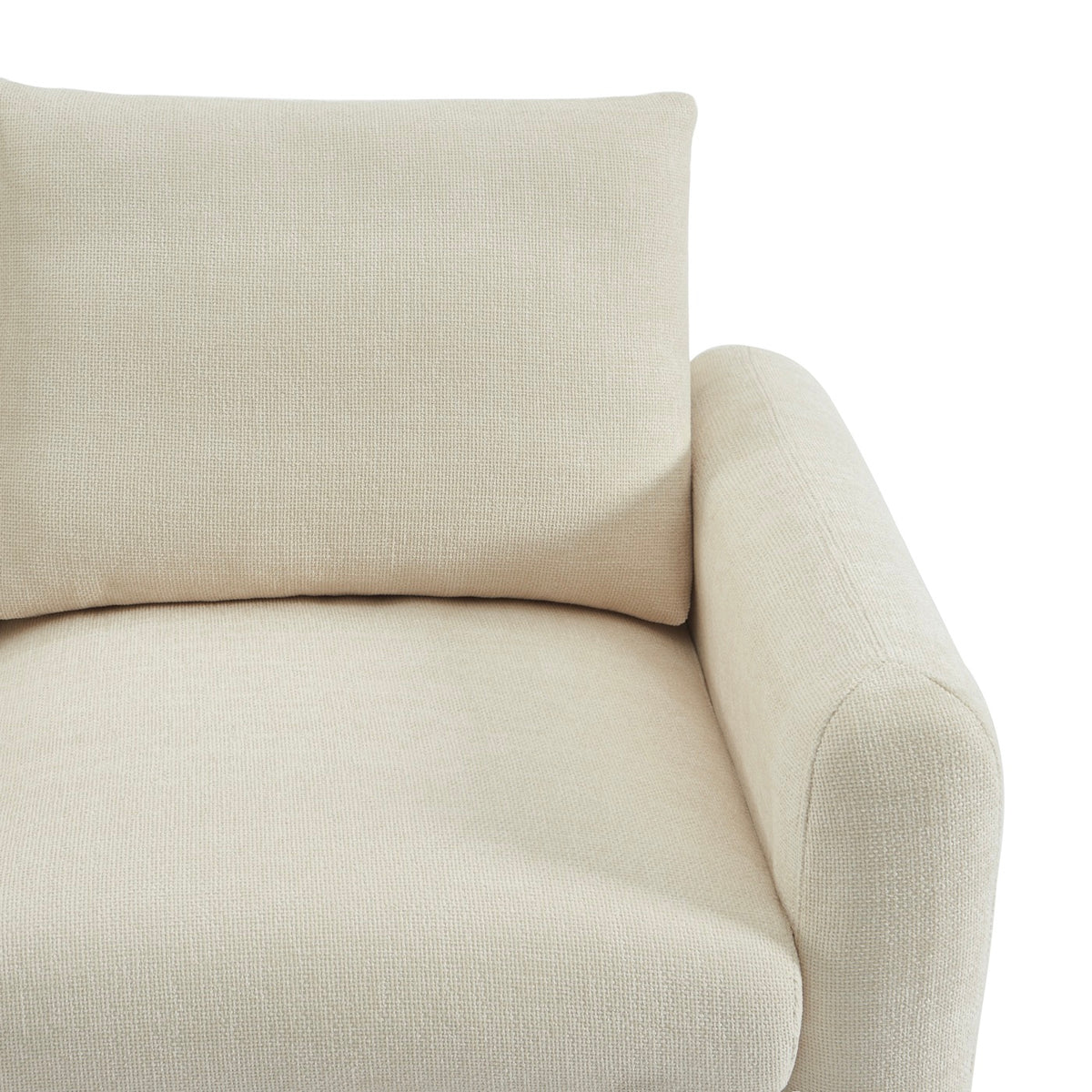 Caliba - Divano lineare fisso a 2 posti - Tessuto ciniglia beige