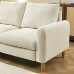 Caliba - Divano lineare fisso a 2 posti - Tessuto ciniglia beige